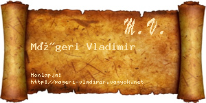 Mágeri Vladimir névjegykártya